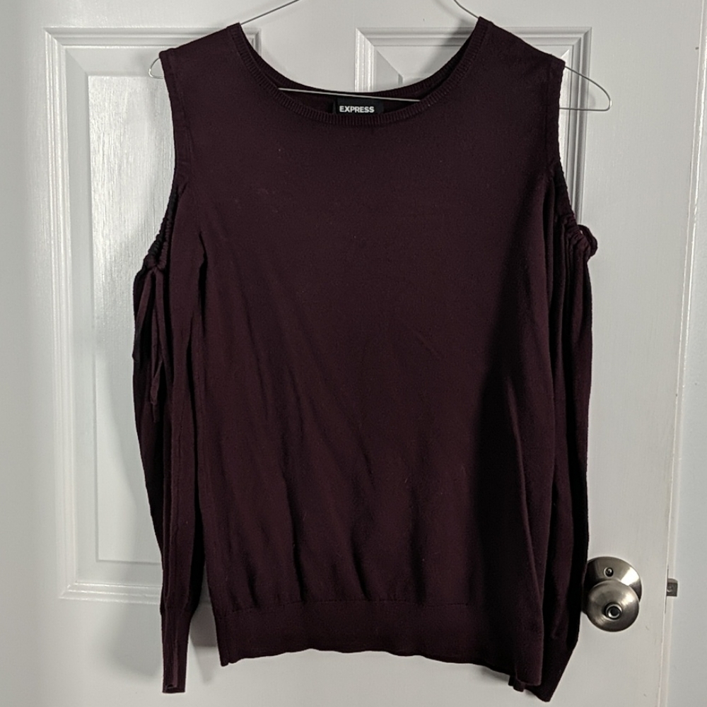 Cold shoulder sweater